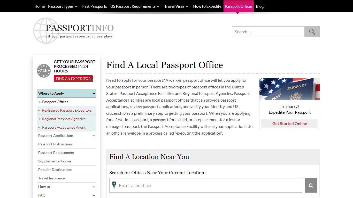 Find a Passport Office Near you